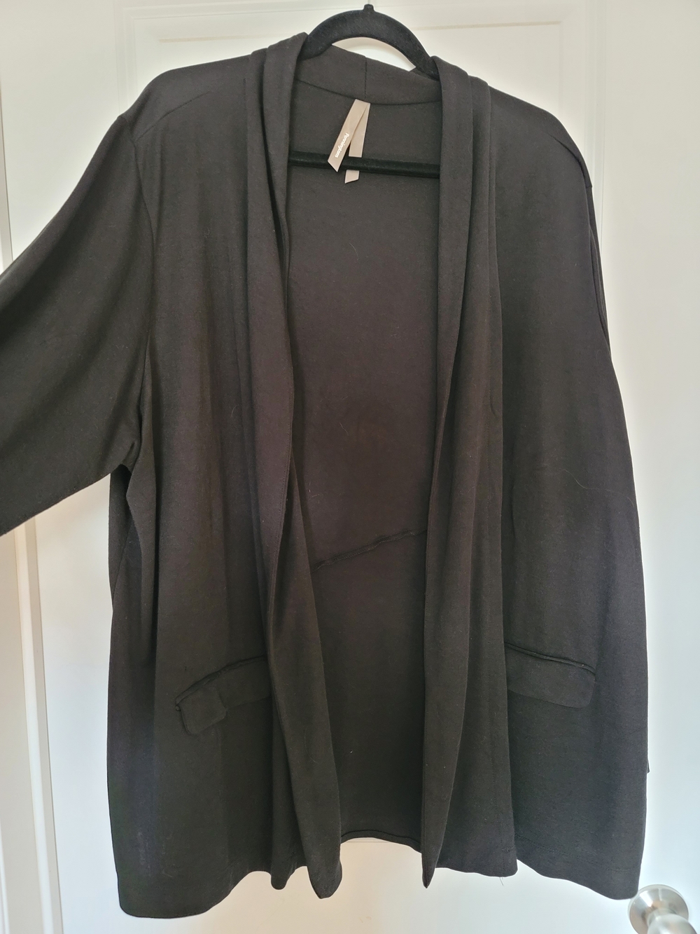 Penningtons Black Open-Front Cardigan with Shawl Collar